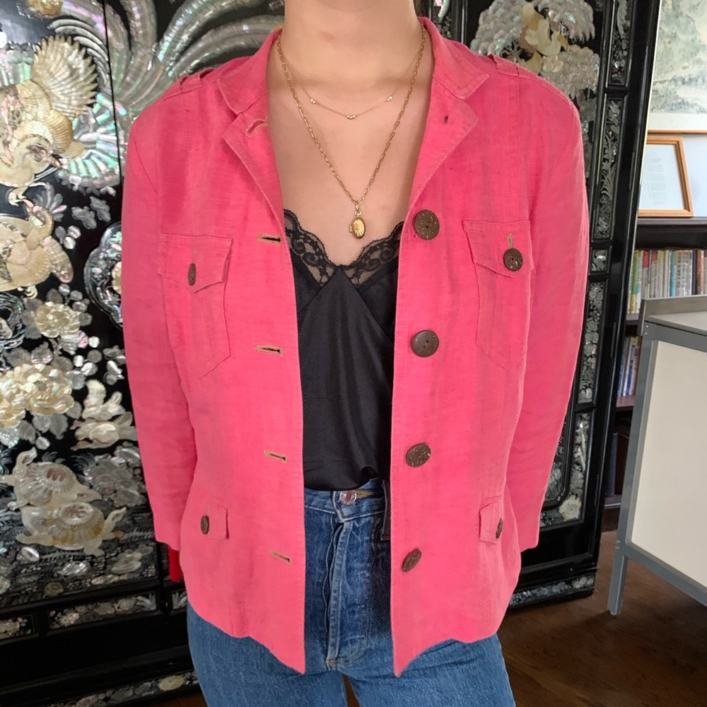Pink linen jacket